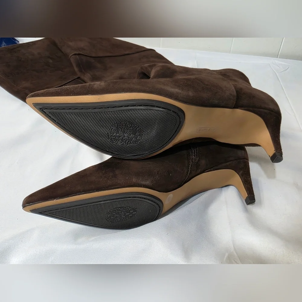 Vince Camuto Iana Brown Suede Leather Over the Knee Boots Womens Size 8